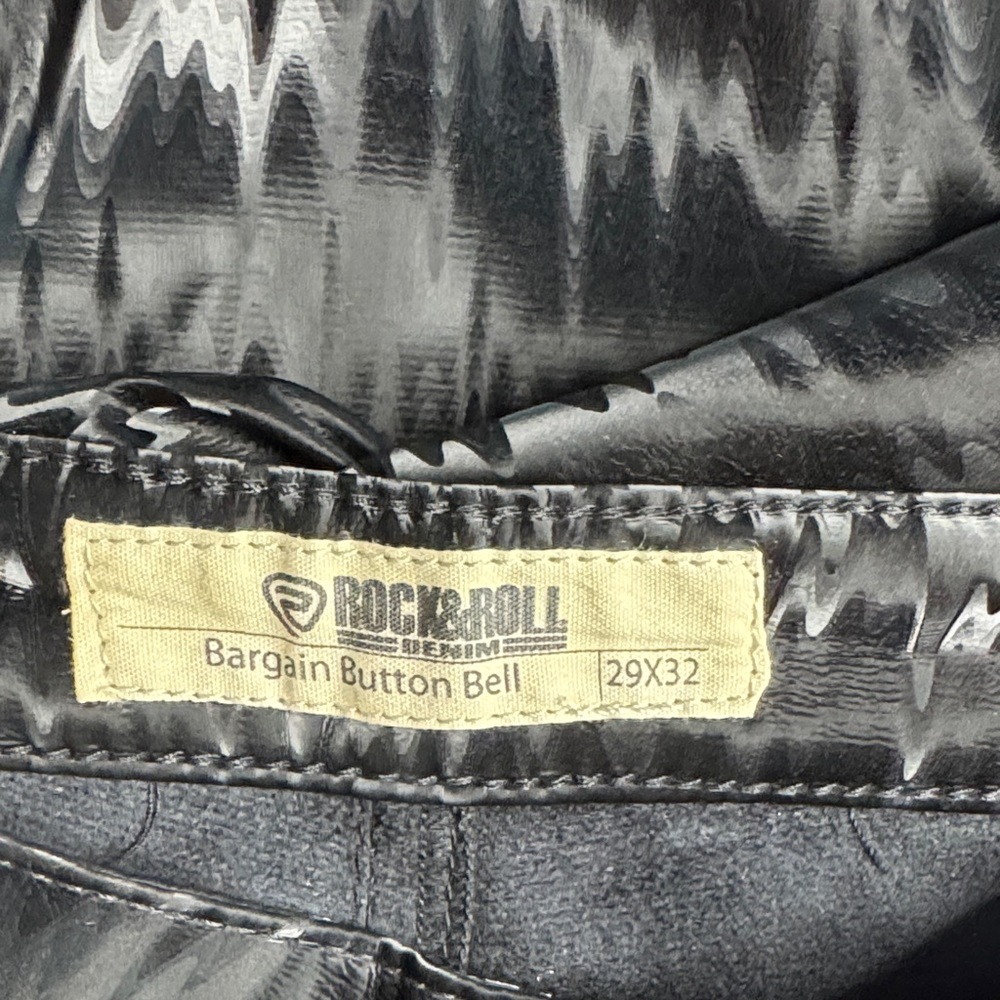Rock & Roll Denim 'Bargain Button Bell' Black Festival Pants - Picture 2 of 8